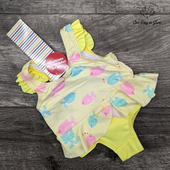 Wippette Ruffle Trim One Piece Swimsuit Size 12mths - Picture 3 of 3